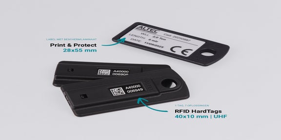 ArmorTag met Print & Protect label en RFID-tag