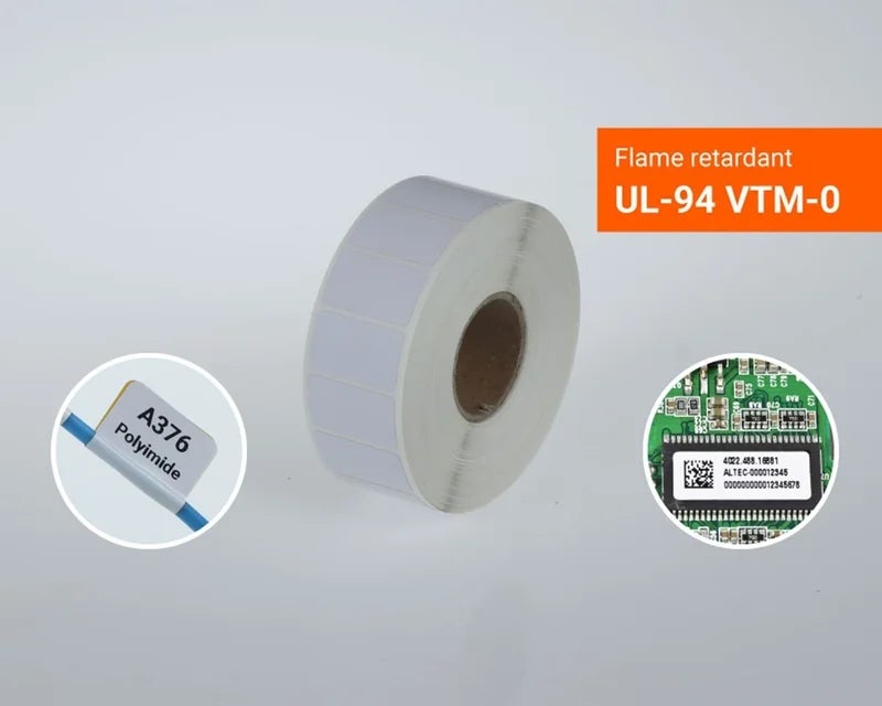 Polyimide labels met UL-94 VTM-0 classificatie voor elektronische componentidentificatie en hittebestendige toepassingen
