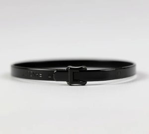 Close-up van de vergrendeling van een zwart kabelbandje, voor bevestiging van RFID HardTag houders