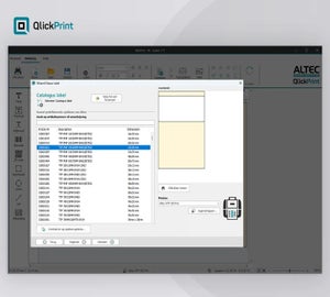 QlickPrint voor het selecteren van vooraf gedefinieerde labelbestanden op basis van afmetingen en artikelnummer
