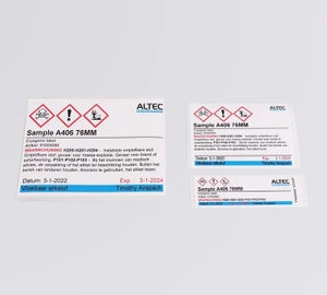 Verschillende GHS labels met gevarensymbolen