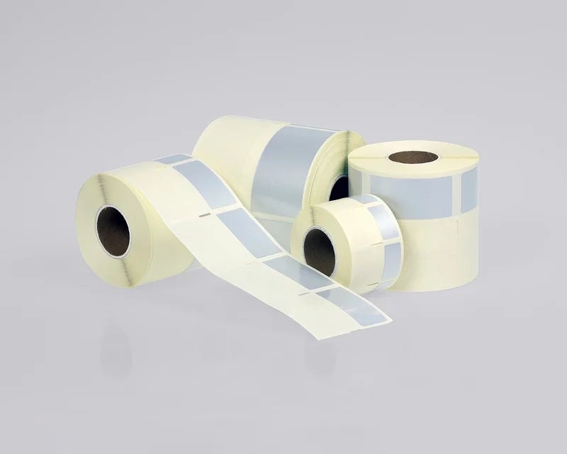 Glanzende Print & Protect labels op rol met transparante beschermlaag