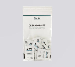 Verpakking met cleaning wipes voor het reinigen van printkoppen en rubberrollen van labelprinters