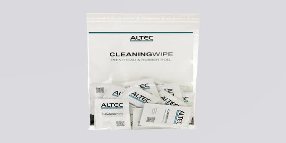 Verpakking met cleaning wipes voor het reinigen van printkoppen en rubberrollen van labelprinters
