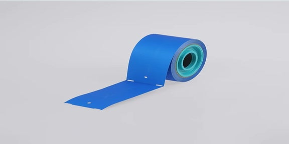 Blauwe rol metal detectable tags met metalen deeltjes