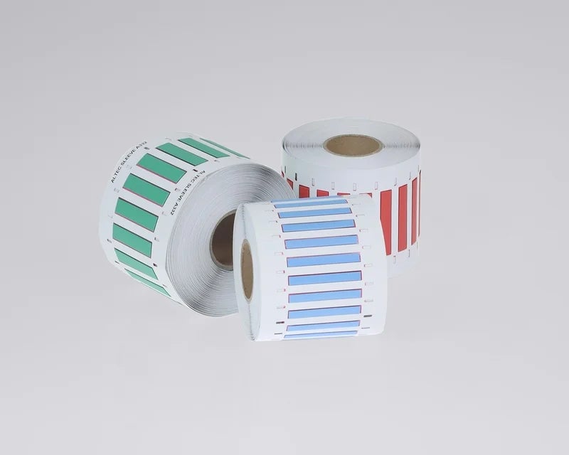A332 ADSC Sleeves op rol in groen, blauw en rood voor draadcodering