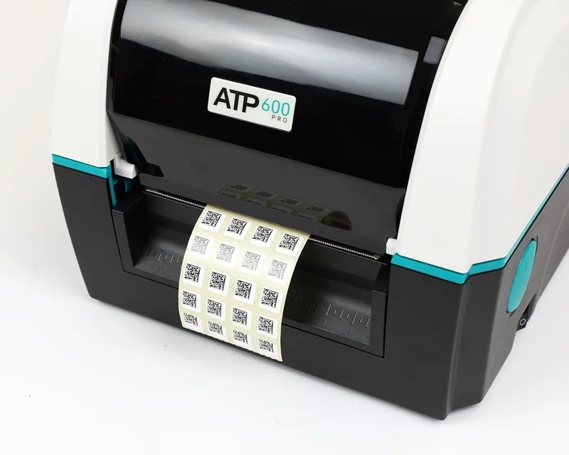 ATP-600 Pro labelprinter met geprinte witte apotheekset labels