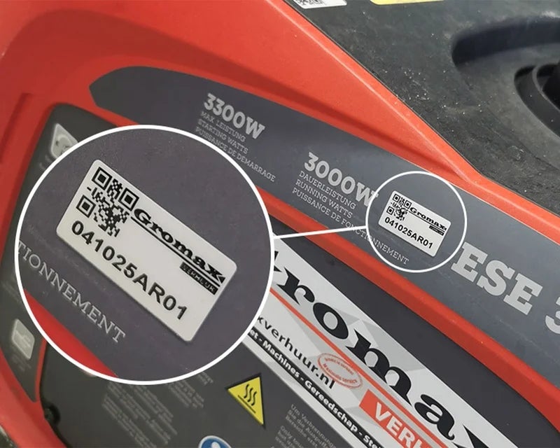 Asset label met QR-code voor asset tracking