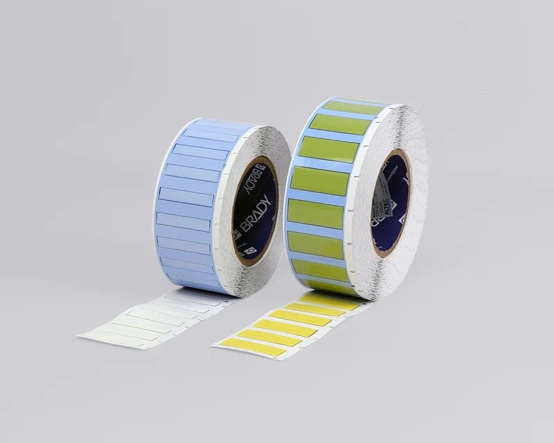 B342 brady sleeves op rol in wit en geel voor draadcodering