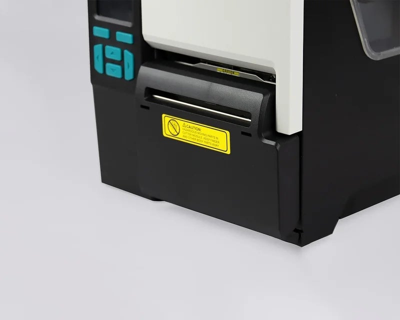 ATP-3000 labelprinter voorzien van een Cutter Module voor het automatisch afsnijden van labels na het printen