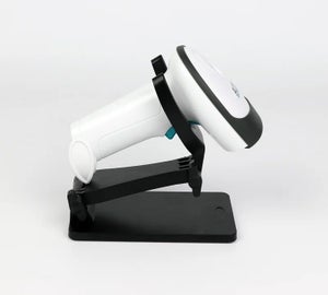 Zijaanzicht van standaard met Altec barcodescanner