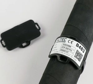 MultiTag met Print & Protect label gemonteerd rond een slang