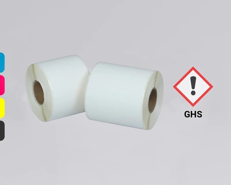 Rollen GHS labels in het wit