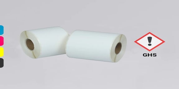 Rollen GHS labels in het wit