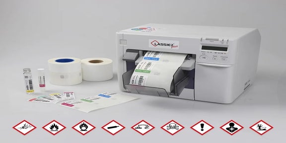 LASSIE2 Plus labelprinter voor het printen van duurzame GHS labels