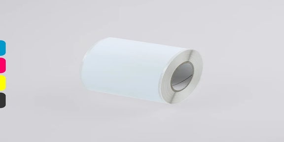 Rol met full-color sticky notes in het wit