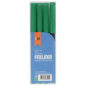 DULA Fineliner groen 0.4 mm - Set van 4 pennen