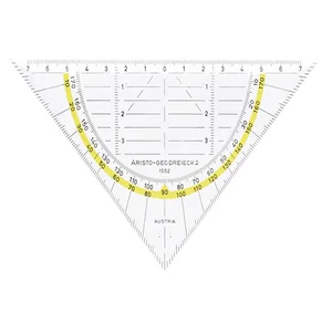 Geodriehoek Aristo 1552 160mm transparant met gele