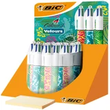 Balpen Bic 4kleuren velours medium assorti