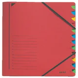 Sorteermap Leitz 12 tabbladen karton rood