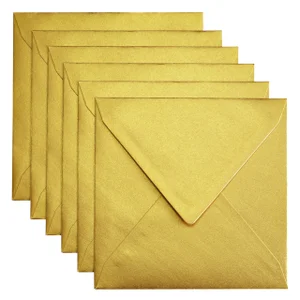 Envelop Papicolor 140x140mm metallic goud pak à 6