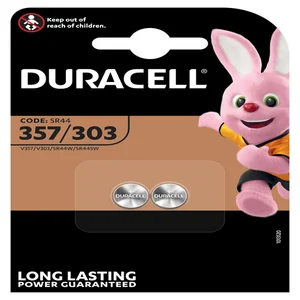 Batterij Duracell knoopcel 2x357/303 zilver oxide