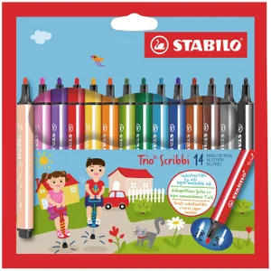 Viltstift STABILO Trio Scribbi 368/14 assorti etui