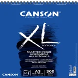 Mixed mediapapier Canson XL Textured Mixed Media 30vel 300gr A3 wit