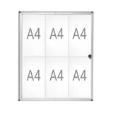 Binnenvitrine wand MAULextraslim whiteboard 6xA4 met slot