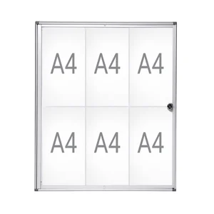 Binnenvitrine wand MAULextraslim whiteboard 6xA4 m