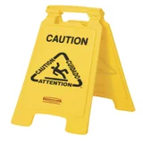 Waarschuwingsbord Rubbermaid tweezijdig meertalig 64cm geel