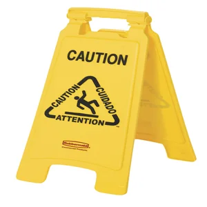 Waarschuwingsbord Rubbermaid tweezijdig meertalig