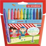 Viltstift STABILO power 280/12 assorti etui à 12 stuks