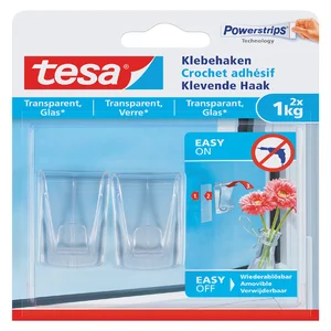 Klevende haak tesa® 1kg transparant 2 stuks
