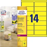 Etiket Avery L7263Y-100 99.1x38.1mm neon geel 1400 stuks