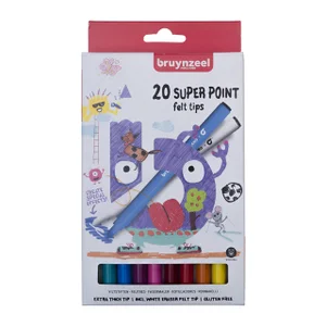 Viltstift Bruynzeel Kids Super Point assorti 20 st