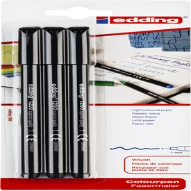 Fineliner edding 1200 001 fijn zwart blister à 3 s