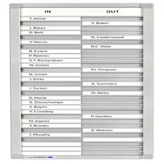 Aan-afwezigheidsbord Legamaster 770x260mm 30 namen