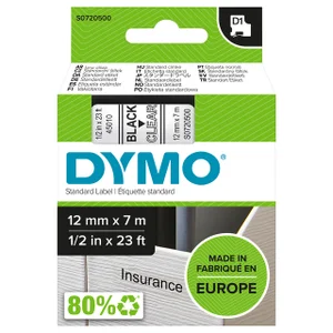 Labeltape Dymo LabelManager D1 polyester 12mm zwar
