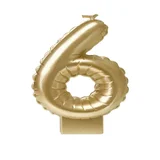 Foil balloon candle gold 6