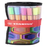 Fineliner STABILO point 88/25 Arty rollerset zwart fijn ass 25st