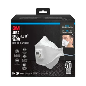 Stofmasker 3M Aura voor schuren 9322 FFP2 met vent