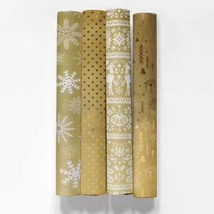 DULA kerst inpakpapier - 1,5mx70cm - Elegant X-mas 4-pack