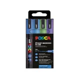 Paintmarker Uni POSCA PC3M fijn glitter koel assorti set à 4 stuks