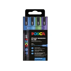 Paintmarker Uni POSCA PC3M fijn glitter koel assor