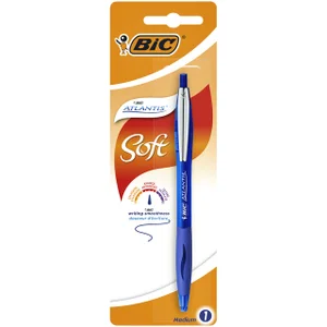 Balpen Bic Atlantis soft metalen clip clic medium