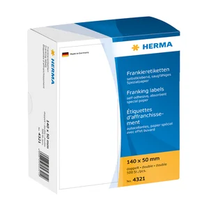 Frankeeretiket HERMA 4321 dubbel 140x50mm 500 stuk