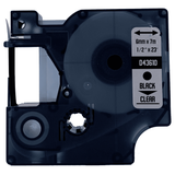 DULA - Dymo D1 43610 / S0720770 Zwart op transparant 6mm x 7m