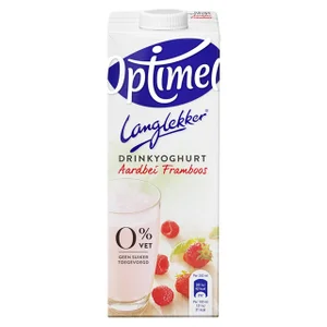 Drinkyoghurt Optimel Langlekker aardbei framboos 1