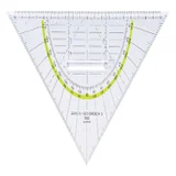 Geodriehoek Aristo 1555/2 225mm met greep transparant